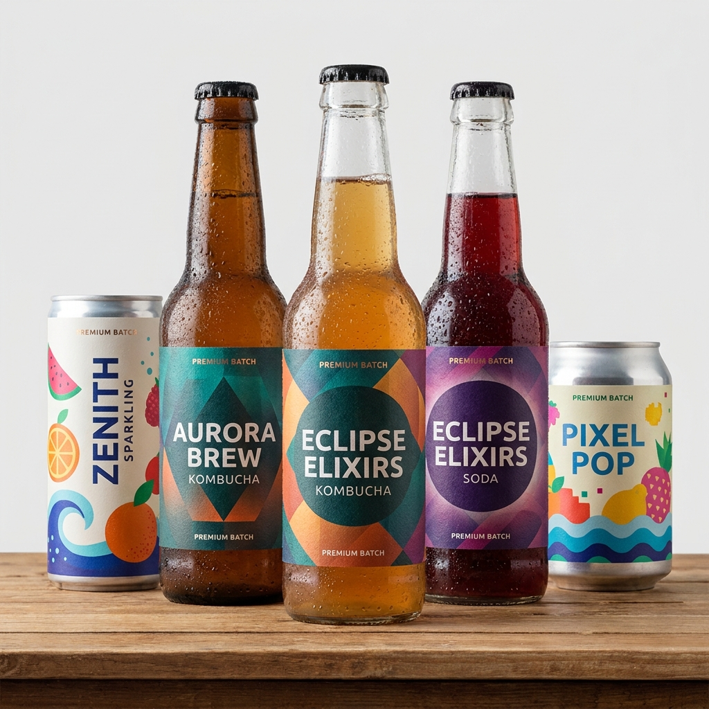 Craft beverage bottles and cans with full-wrap labels