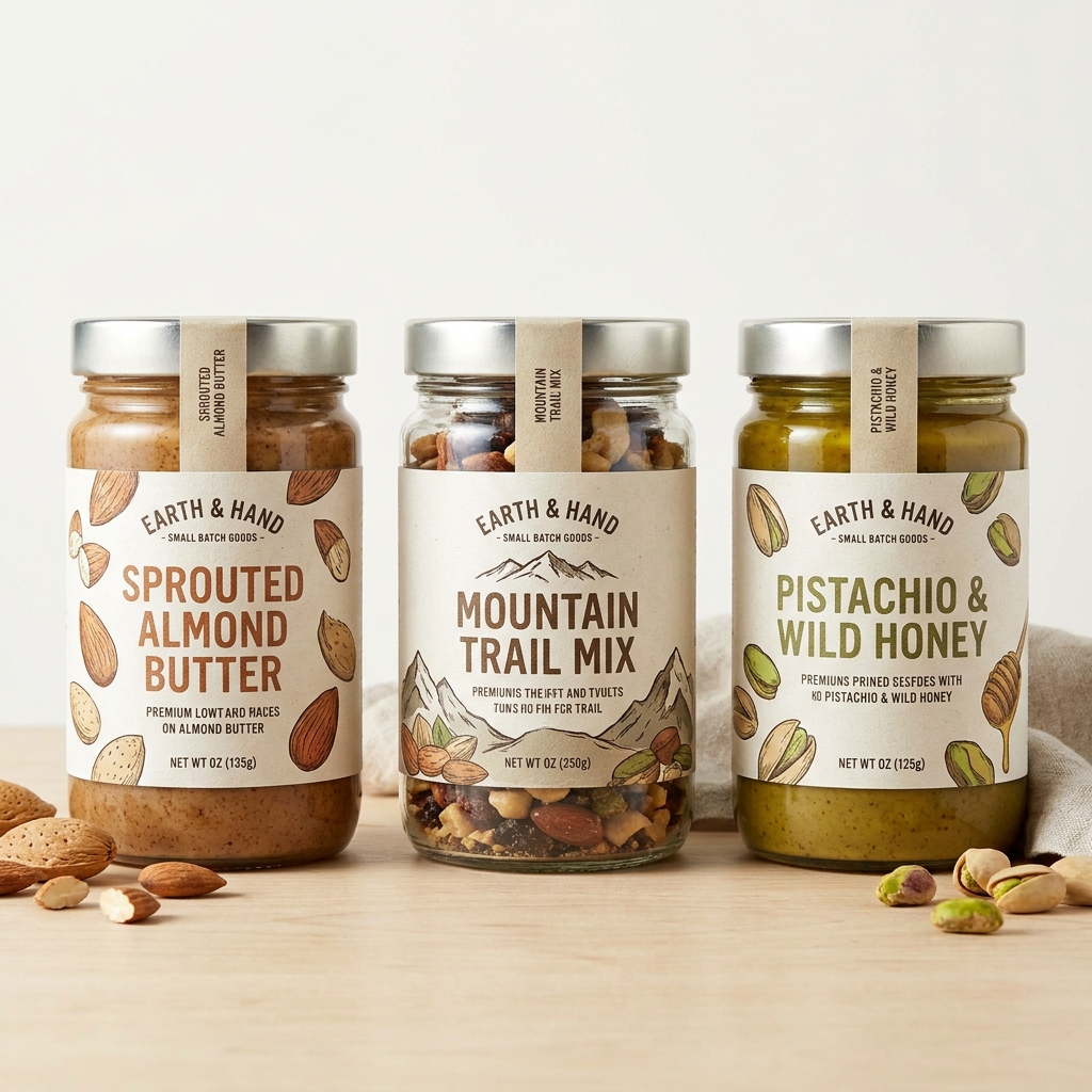Food product jars with custom printed labels